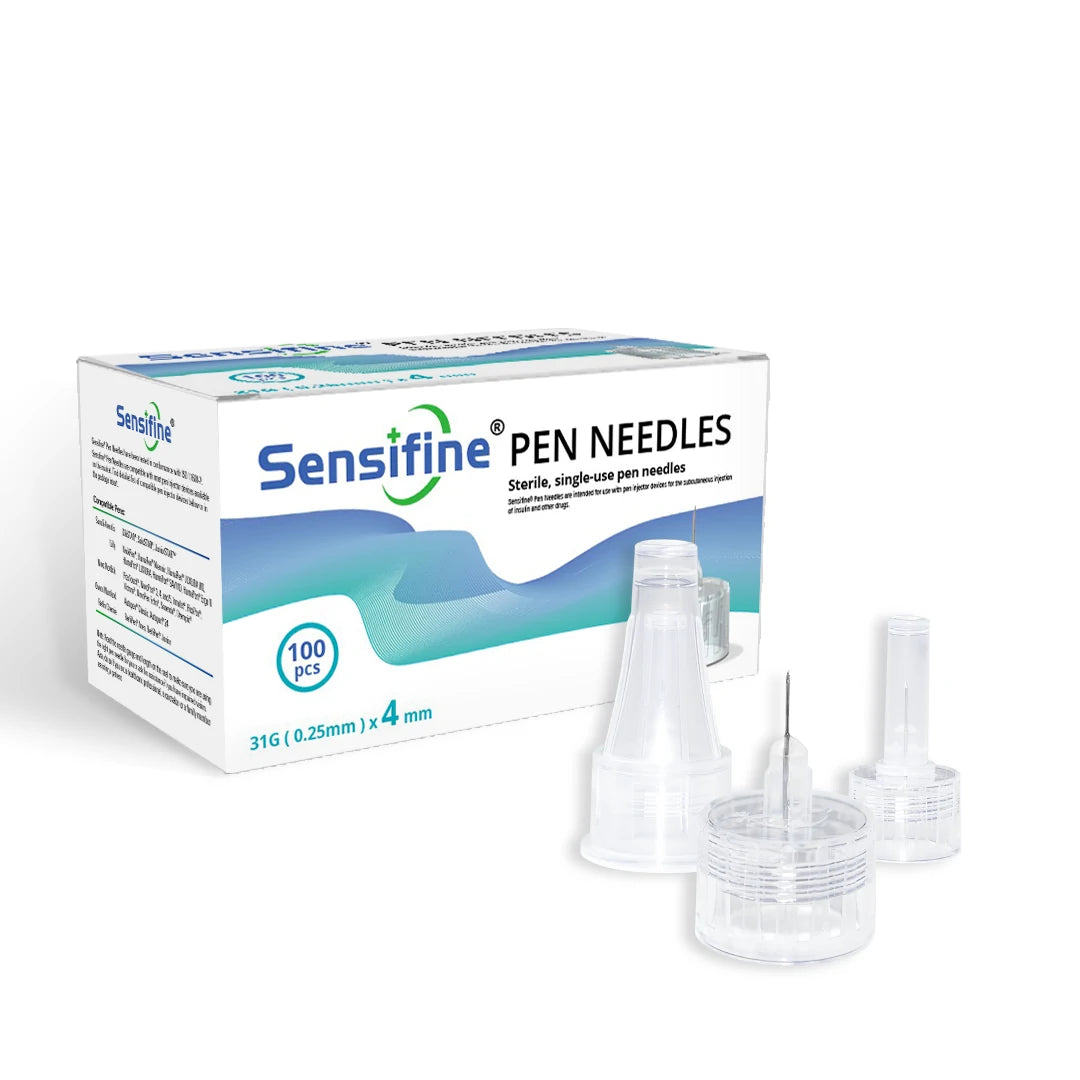 Sensifine Insulin Pen Needles - 31G × 4mm (5/32") - BX 100