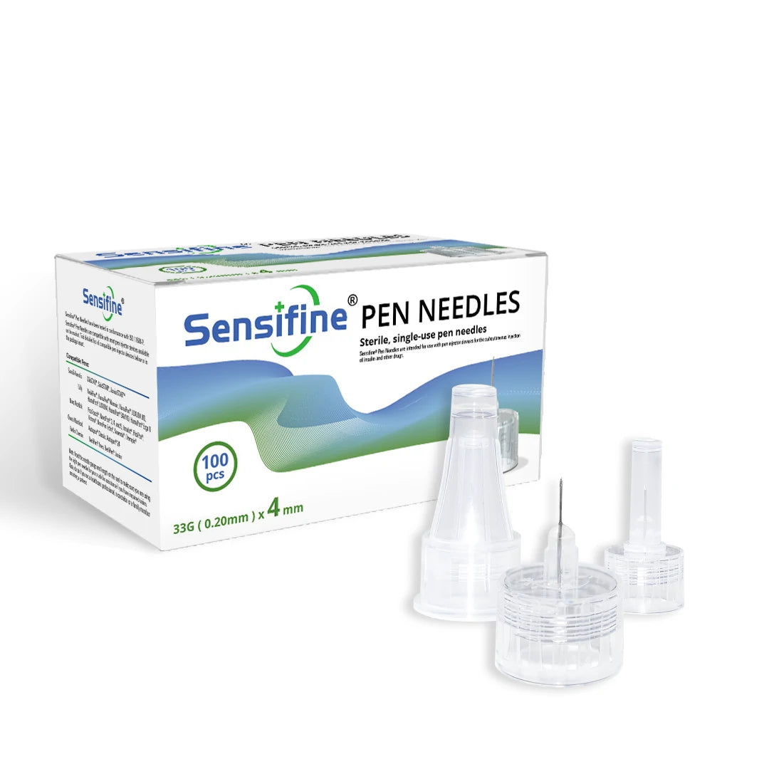 Sensifine Insulin Pen Needles - 33G × 4mm (5/32") - BX 100