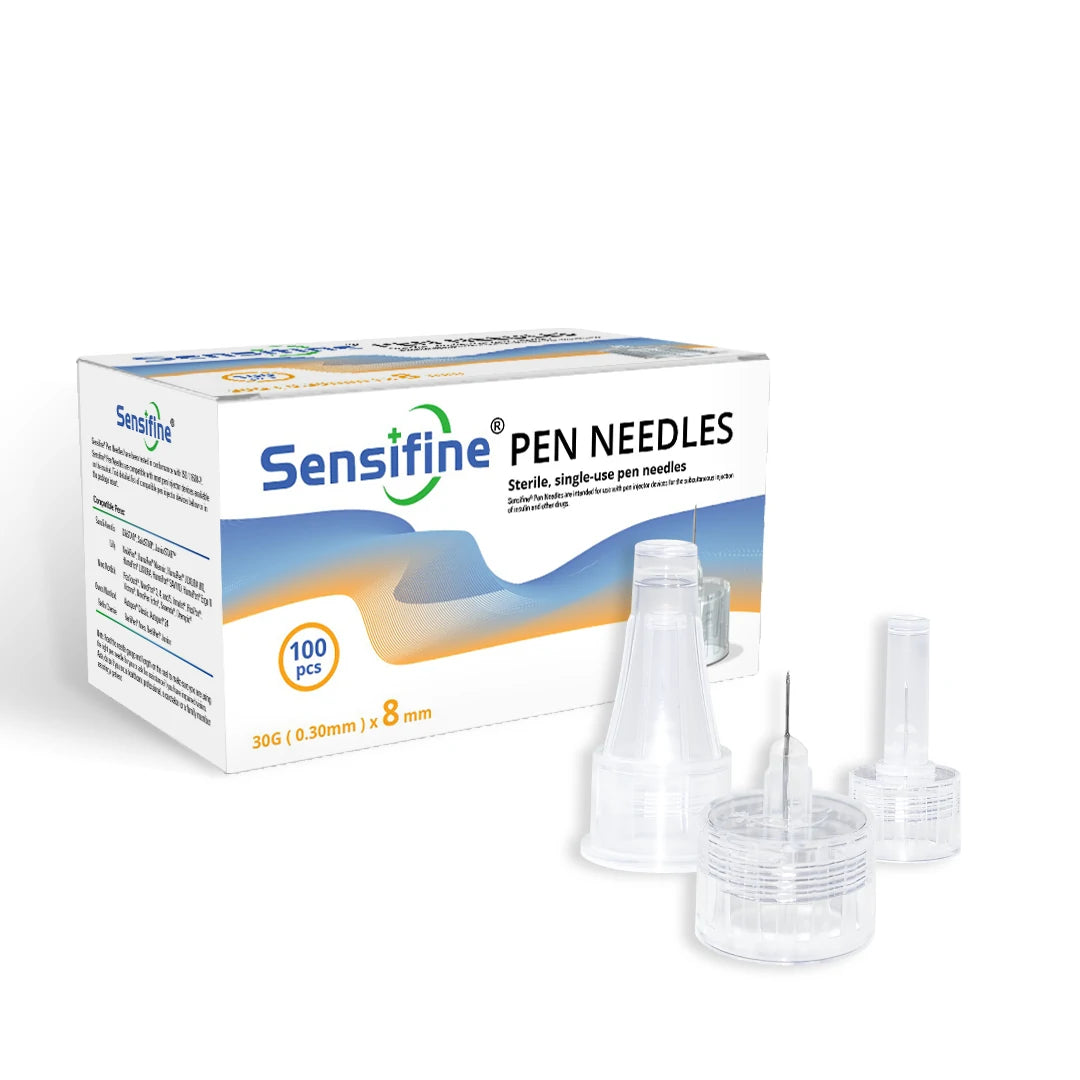 Sensifine Insulin Pen Needles - 30G × 8mm (5/16") - BX100