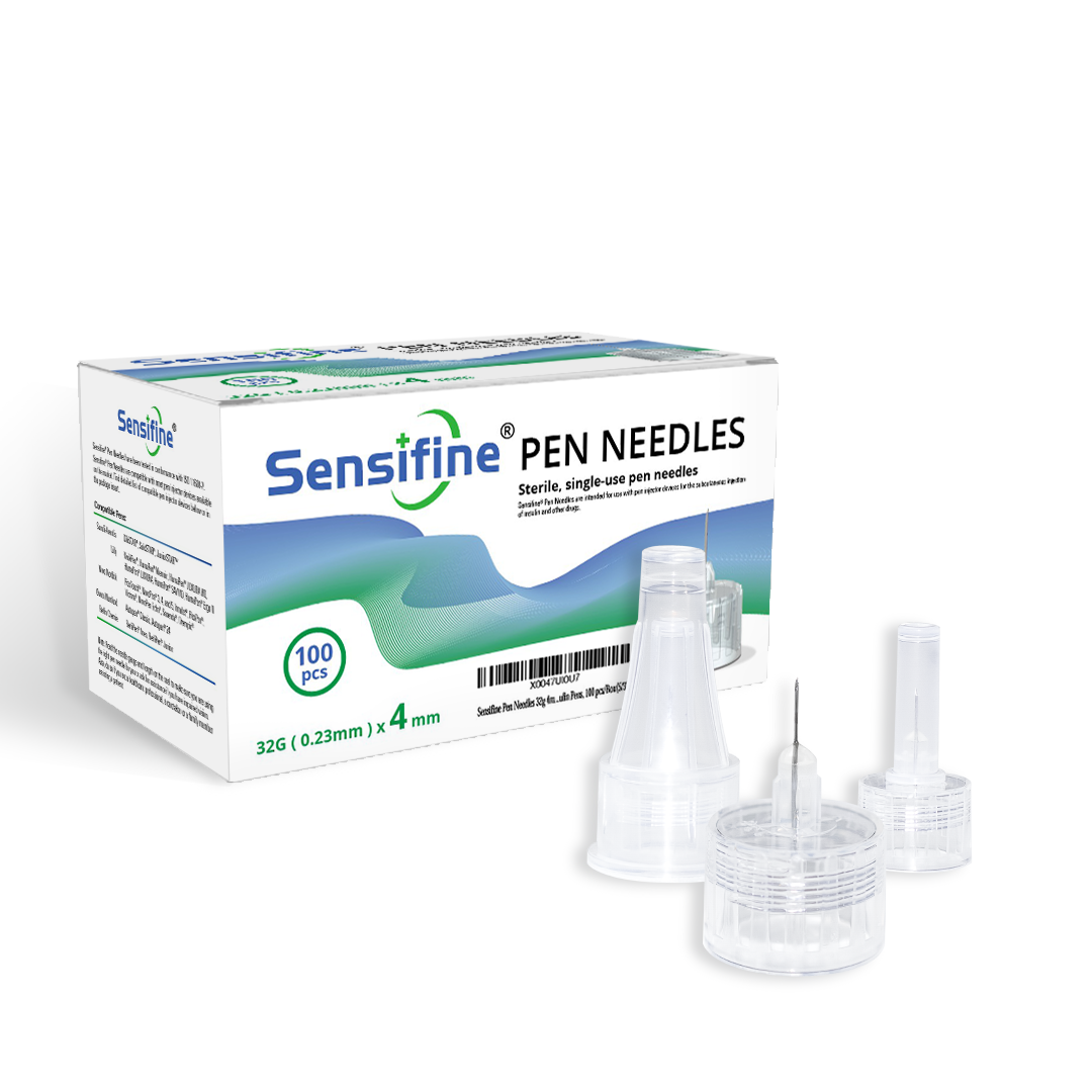 Sensifine Insulin Pen Needles - 32G × 4mm (5/32") - BX 100