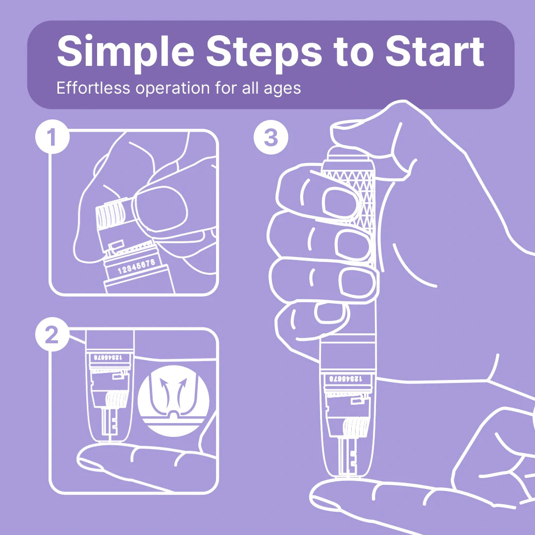 The Sensifine ease lancing device allows you to complete a test in just three simple steps and is suitable for people of all ages.