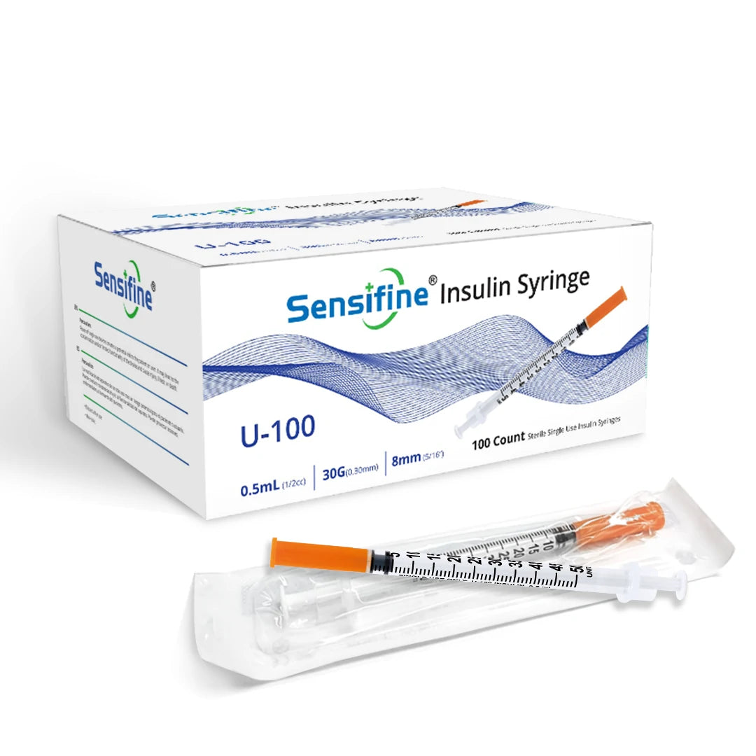 Sensifine Insulin Syringe - 30G 0.5cc 8mm (5/16") - BX 100