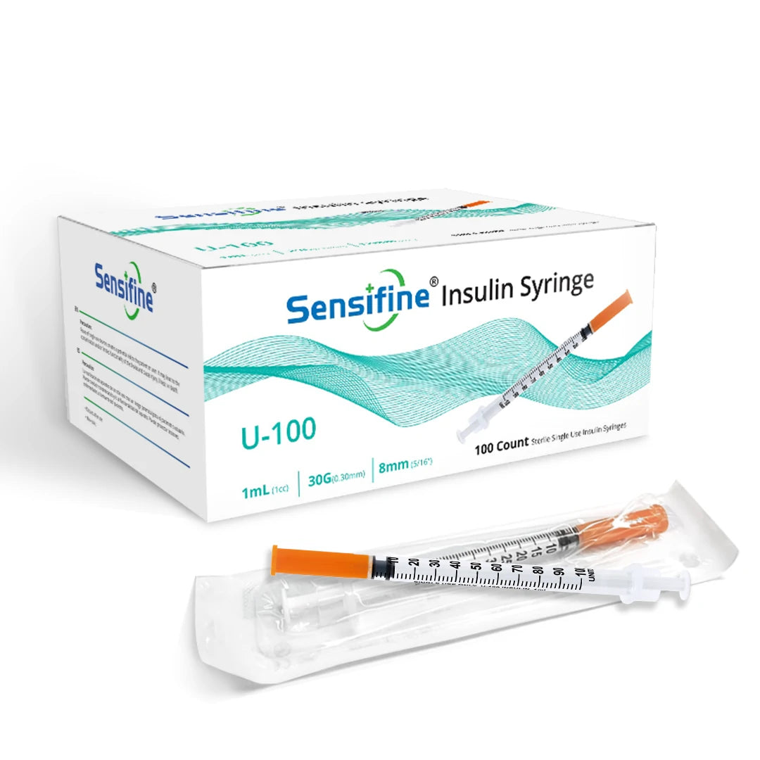 Sensifine Insulin Syringe - 30G 1cc 8mm (5/16") - BX 100