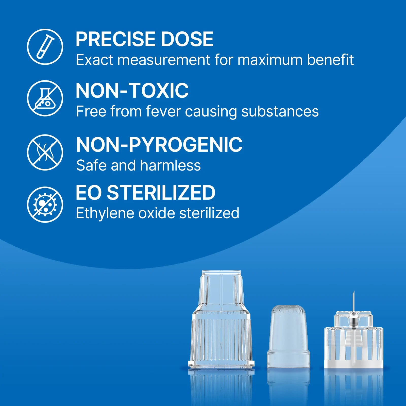 Sensifine Plus insulin pen needles, which are individually sealed and sterilized with ethylene oxide, ensure maximum hygiene and safety for daily routine diabetes management.