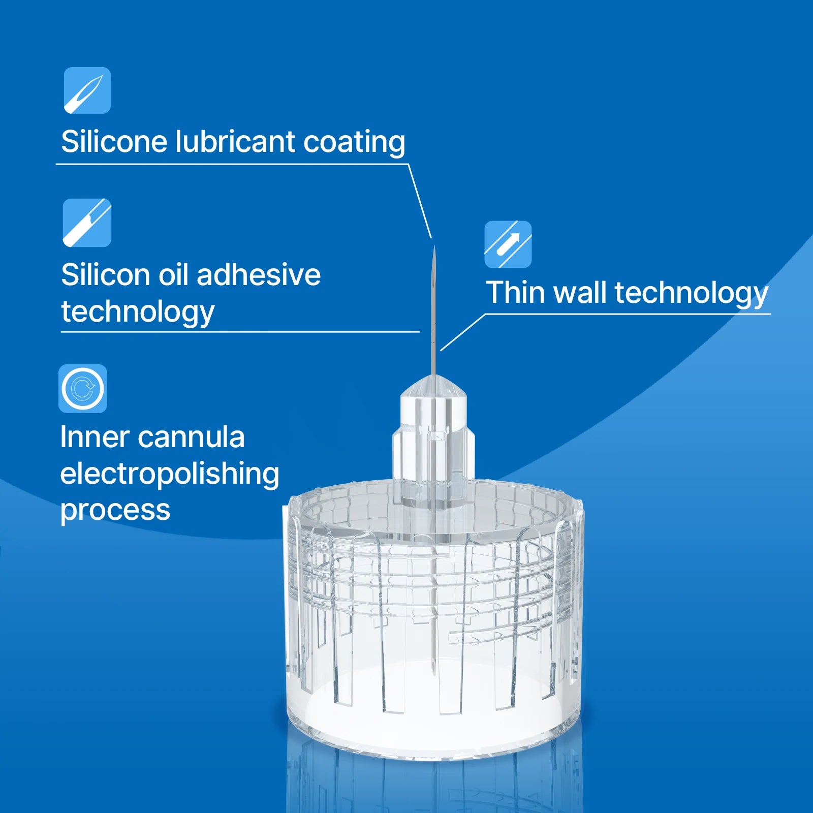 Sensifine insulin needles with thin-wall technology to improve medication flow and reduce required injection pressure for an easier experience.